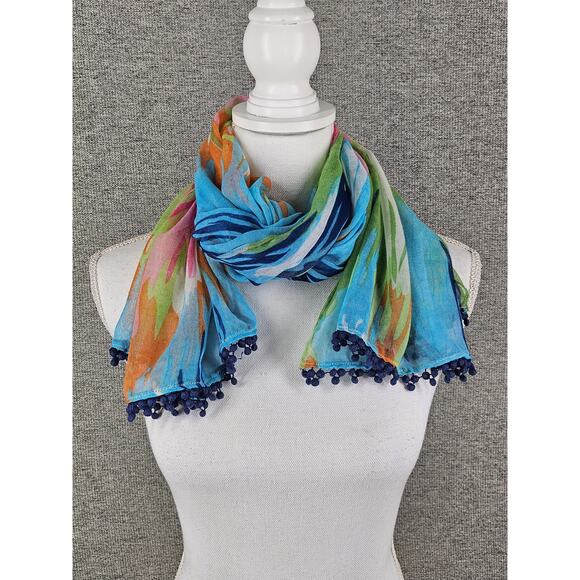 WOMEN’S MULTICOLOR SOFT FABRIC SCARF – PRE-OWNED – GOOD CONDITION - Picture 2 of 6